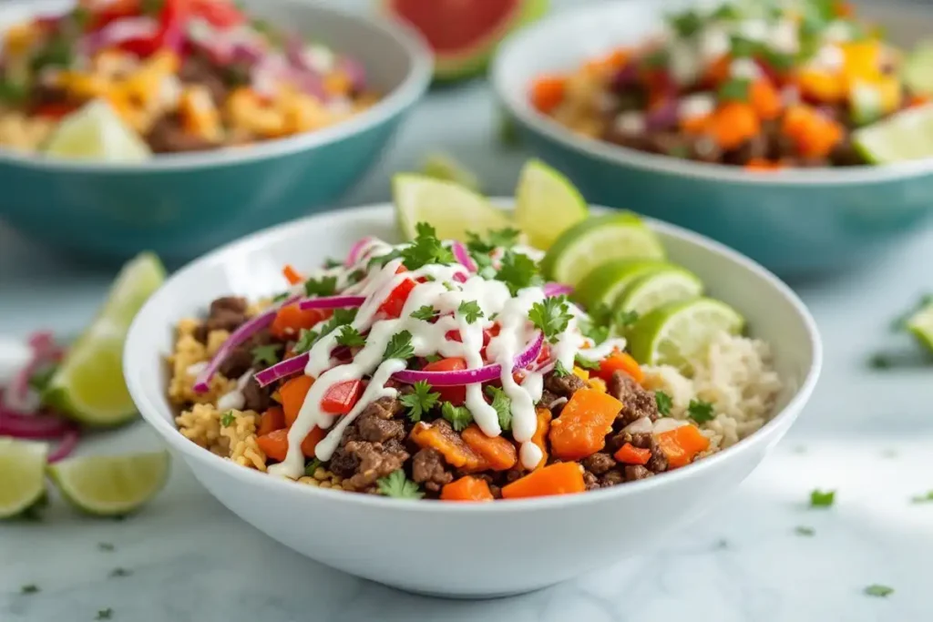 Beef Burrito Bowls Beef Burrito Bowls