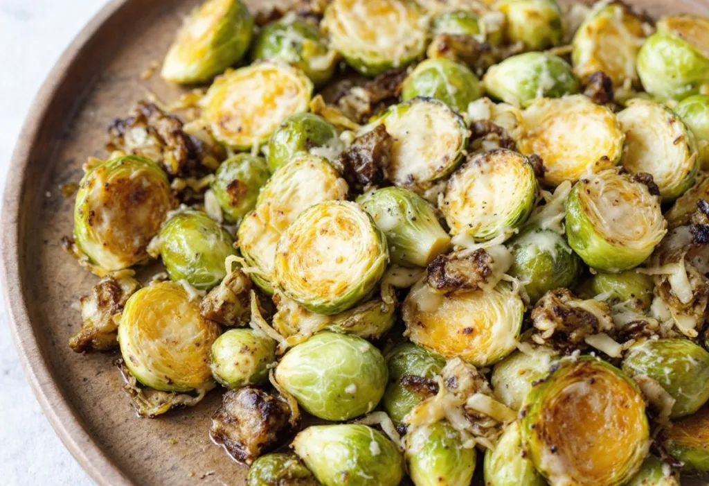 Creamy Garlic Parmesan Brussels Sprouts recipe Creamy Garlic Parmesan Brussels Sprouts recipe