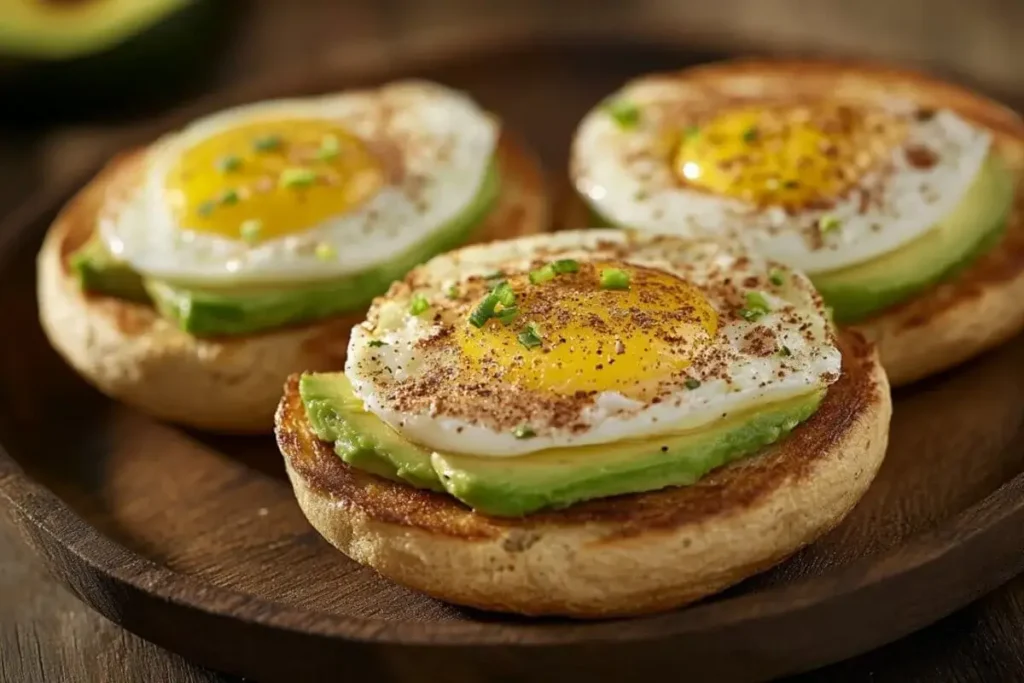 Ezekiel English Muffins with Fried Egg and Avocado Ezekiel English Muffins