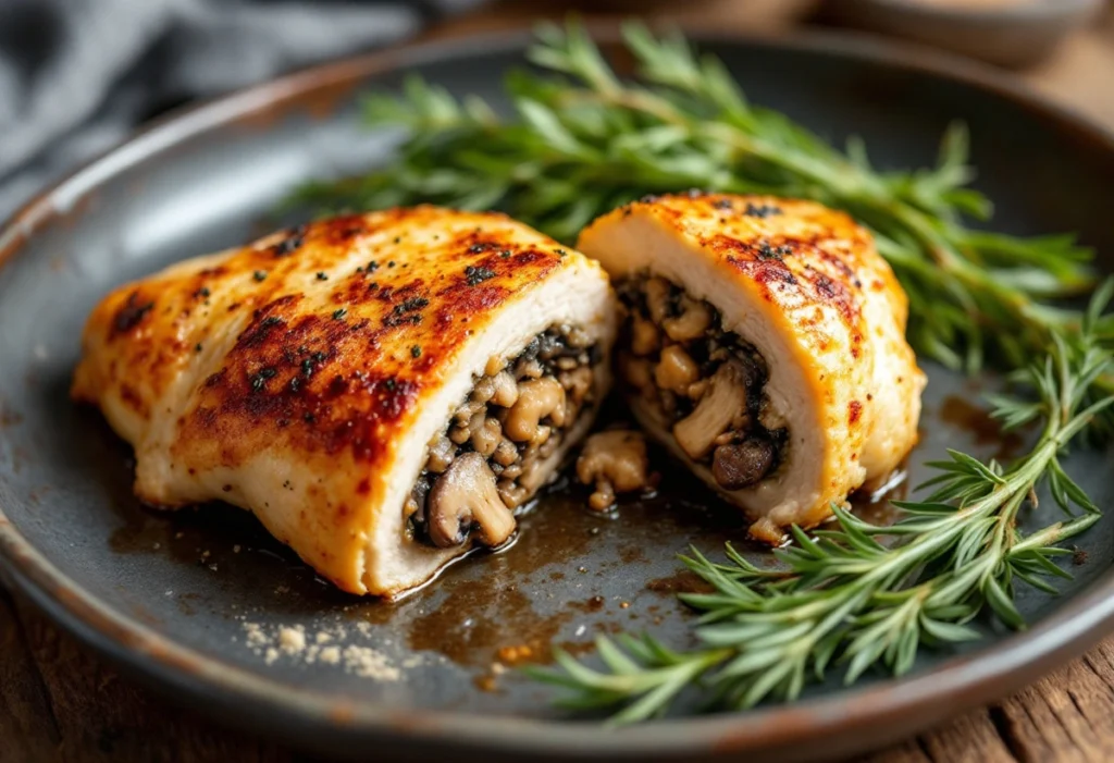 Mushroom Stuffed Chicken Breast recipe