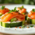 Salmon Avocado Cucumber Sushi Boats