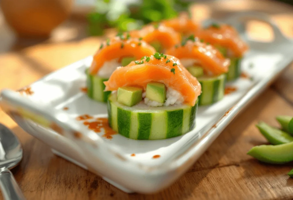 Salmon Avocado Cucumber Sushi Boats Recipes