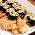 Salmon sushi bake